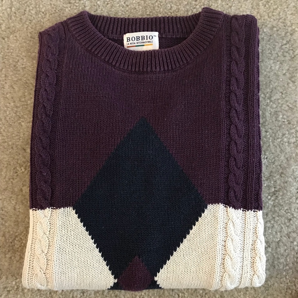 La Moda International - Argyle Sweater, Size Large